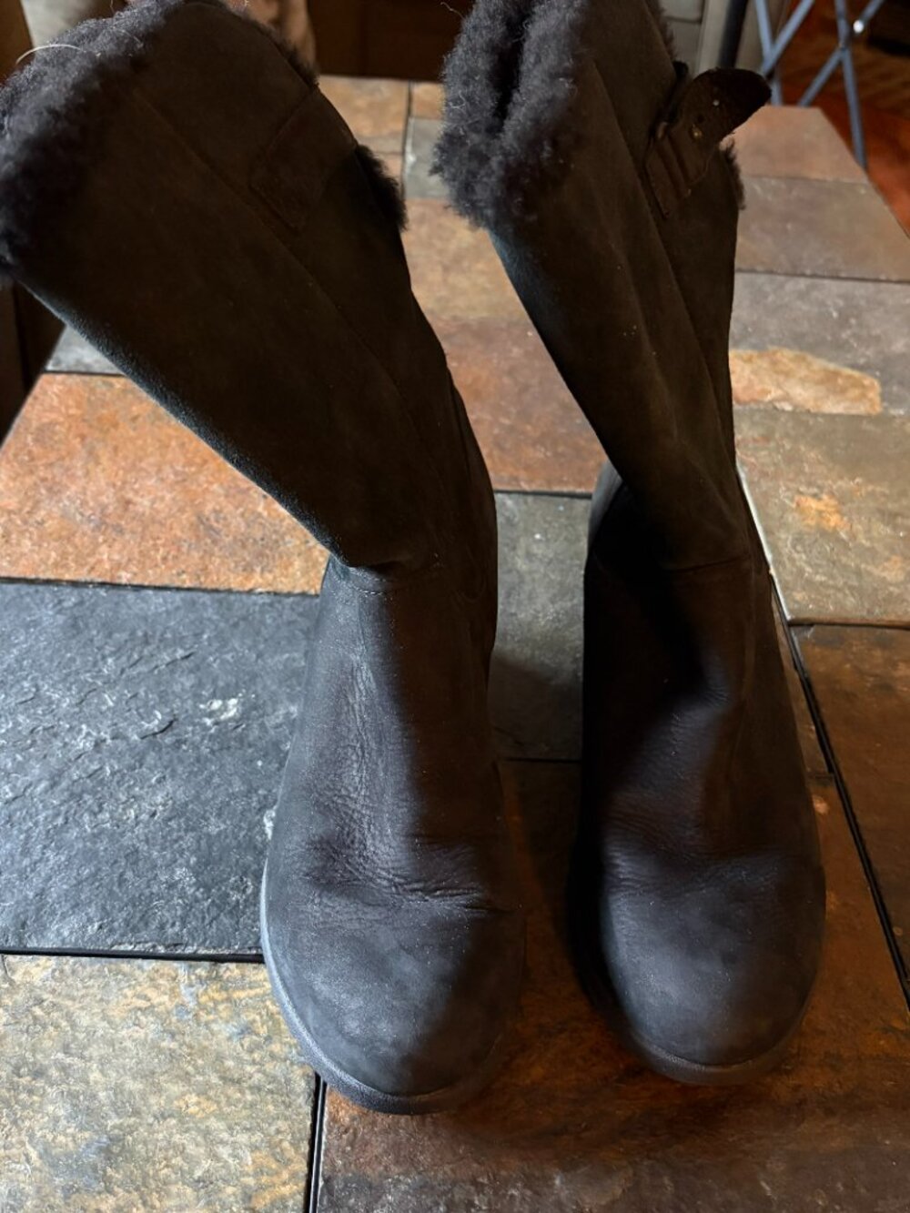 Black UGG Edelina waterproof wedge boots, 9 - Picture 9 of 14